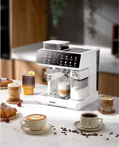 Machine à expresso semi-automatique avec moulin intégré et réservoir à lait, style italien, à une touche, pour la maison et le bureau - Product Image 4