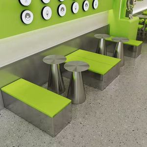 Mesas y Sillas de Acero Inoxidable para Restaurante, Mesa y Sillas para Cafetería, Bar, Restaurante, Juego de Muebles para Cafetería - Product Image 4