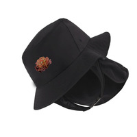 Chapeau de soleil à large bord de haute qualité 2026, casquette de surf en nylon avec protection du cou, chapeau de soleil avec sangle sous le menton, style bob de surf