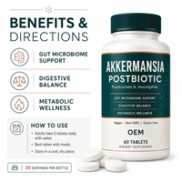 Comprimés Postbiotiques Akkermansia pour la Santé du Microbiome – Formule Pasteurisée AKK Muciniphila – Marques de Bien-être – Fournisseur OEM en Marque Blanche