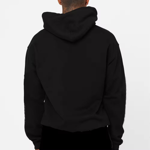 <b>Mens</b> Cropped Boxy Hoodies for Custom Oversized 100% Cotton Pullover Print logo Loose <b>Sweatshirt</b> Hoodies for OEM ODM - Product Image 3