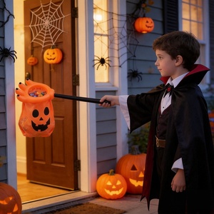 Soporte para Dulces de Halloween con Forma de Calabaza, Fantasma o Mano de Esqueleto, Reutilizable y Portátil, Bolsa de Mano para Caramelos o Bromas para Fiestas - Product Image 6