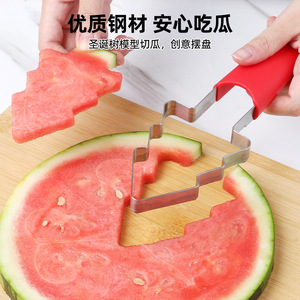 Cortador de sandía para árbol de Navidad, juego de 3 piezas de acero inoxidable, cortador de frutas para servir de forma creativa - Product Image 1