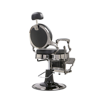 Meubles en cuir réglables en hauteur Base chromée Chaise de barbier de salon de style vintage durable pour une utilisation en salon