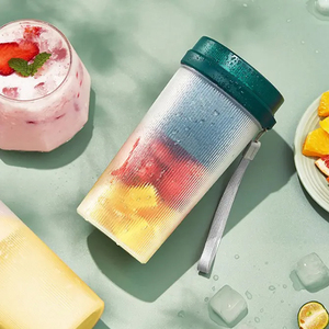 USB Rechargeable 6-Blades Mini Personal Blender 300ml Juicer Cup for Home <b>Car</b> Use Portable Fruit Hotel Manual <b>Push</b> Button Blende - Product Image 5