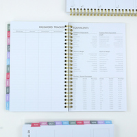 Agenda Personalizada 2025 2026 Ecológica de PVC con Logotipo en Dorado, Espiral, Papel A5, Organizador Diario, Semanal y Mensual, 80 Hojas, CMYK