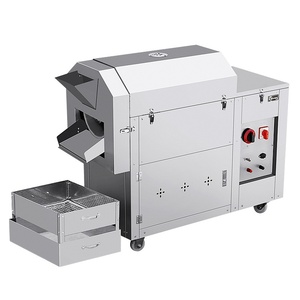 Machine à rôtir les châtaignes automatique commerciale en acier inoxydable 430, pour stands mobiles, arachides, piments, graines <span class=keywords><strong>de</strong></span> melon, intelligente, à gaz - Product Image 1