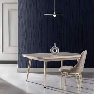 Mesa de Comedor Rectangular Rosse Marmaris con Tapa de Mármol Crema, Patas de Metal, para 6 Personas, Diseño Moderno, Estructura Estable, Turquía - Product Image 1