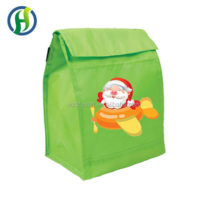 Sac Isotherme Pliable en Tissu Non-Tissé pour Repas, Motif Avion de Père Noël Violet, Capacité 20L, Idéal pour Aliments - Product Image 3