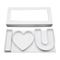 Boîte cadeau en papier blanc, boîte à lettres « Je t'aime », emballage en forme de cœur pour gâteaux et cadeaux de fête