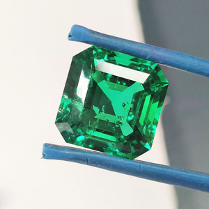 Émeraude synthétique de laboratoire hydrothermique taille Asscher 12x12mm, pierre libre pour la fabrication de bijoux - Product Image 4