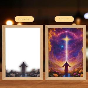 Hot Bán Ánh Sáng Bức Tranh Hình Ảnh 8-Inch A4 Khung Gỗ Tác Phẩm Nghệ Thuật Gia Đình Khung Ảnh Khung Gỗ Bán Buôn Cho Trang Trí Nội Thất - Product Image 3