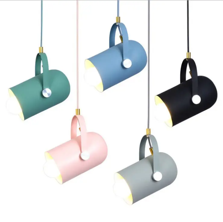 Скандинавский минимализм, металлический светильник с регулируемым углом, маленькие подвесные светильники для бара