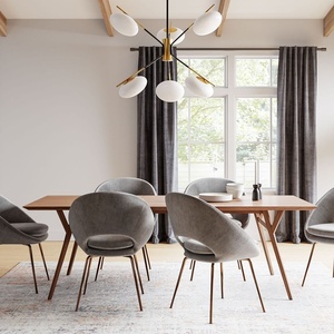 Silla de comedor sencilla nórdica moderna, respaldo de lujo, tela súper cómoda, estudio en casa, uso en Hotel/cafetería/restaurante - Product Image 3