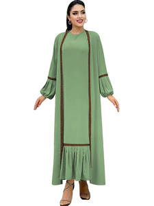Gaun Muslim Wanita Model Abaya Cardigan Terbaru <span class=keywords><strong>M</strong></span>-77, Bahan Bernapas, Hiasan Berlian Imitasi dan Rumbai, Gaya UAE - Product Image 3