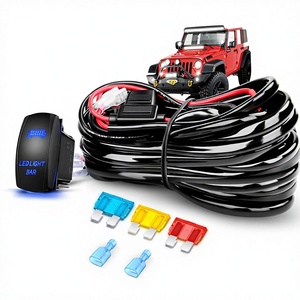 Kit de Fiação para Barra de Luz LED 10014W, Cabo 14AWG Reforçado, 12V, Interruptor Gangorra de 5 Pinos, À Prova D'água, Relé de Potência e Fusível - 1 Unidade 11x5x2in - Product Image 1