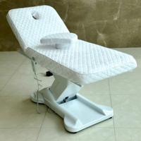 Housse de lit de salon de beauté moderne, électrique, portable et pliable, en tissu blanc