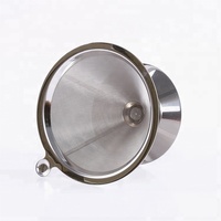Filtre à café personnalisé en acier inoxydable 304, filtre conique réutilisable, filtre à café goutte à goutte de qualité alimentaire