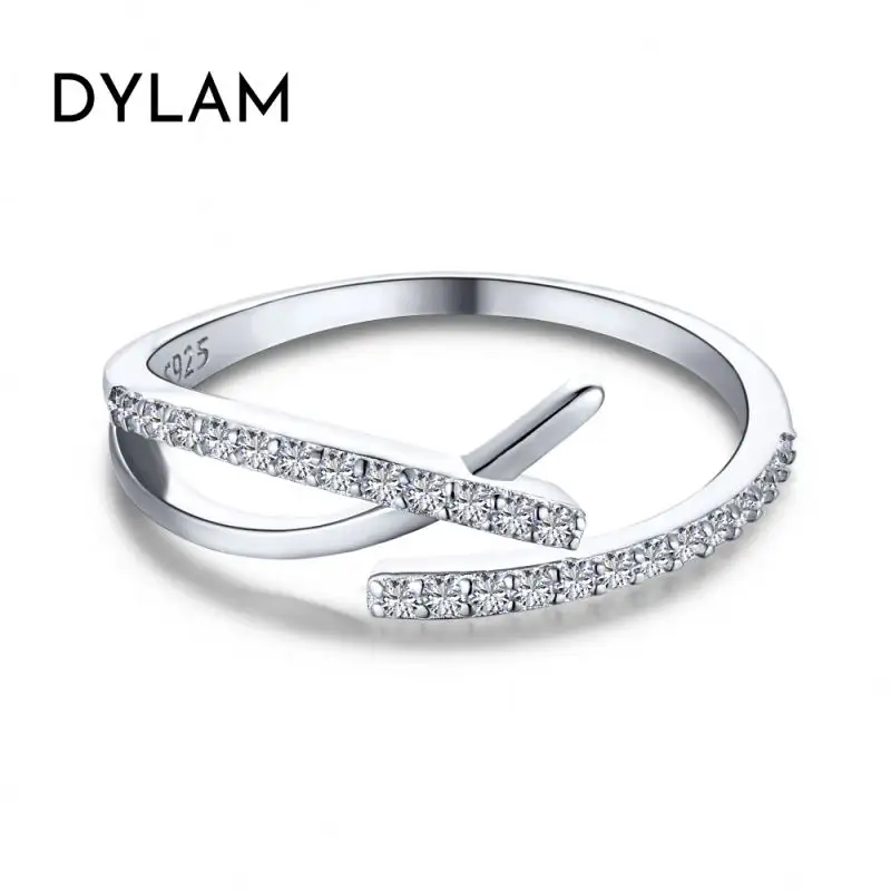 Dyslam — bague de dérivation ajustable pour femmes, anneau ouvert en argent massif 925 ou en or jaune 18k