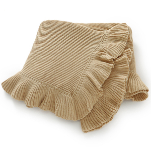 Manta <span class=keywords><strong>de</strong></span> Bebé Tejida con Borde Ondulado, 100% Algodón, Ecológica, <span class=keywords><strong>para</strong></span> Todas las Temporadas - Product Image 2