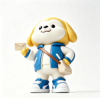 Figurine personnalisée de chiot en PVC et ABS, statue de personnage de dessin animé, usine chinoise OEM, figurine personnalisée pour la vente en gros de produits de marque