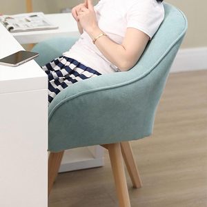 Fauteuil d'appoint en tissu bleu sarcelle au design tendance avec pieds en bois, confortable et moderne, idéal pour la maison, le bureau ou l'appartement - Product Image 4