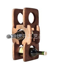 Wooden Wine Rack 3 Tier Solid Wood Bottle Holder Display Storage <b>Tabletop</b> Home Decor - Product Image 5