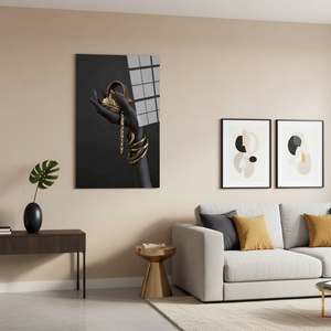 African Woman Gold Bracelet <b>Canvas</b> Art - Fashion <b>Wall</b> Decor Print,TEMPERED GLASS ART - Product Image 3