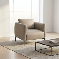 Canapé modulaire inclinable en cuir beige au design minimaliste, très demandé, pour bureau, salon ou appartement