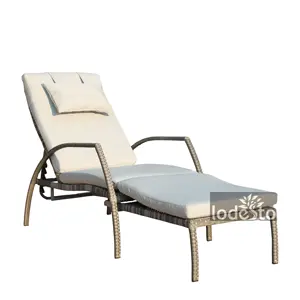 Terlaris Luar Wicker Sun Lounge Tidur Chaise Lounge