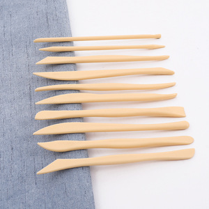Wooden Pottery <b>Tools</b> 10 Piece Set Thin Blade Scrapers For Clay Sculpting And Diy Crafting - Product Image 2