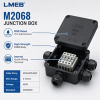 Meilleure vente M2068 boîte de jonction électrique étanche en nylon IP67 boîte de jonction de câble en plastique connexion électrique bidirectionnelle