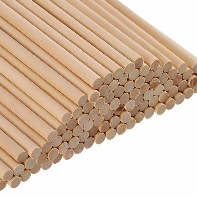 Bâtonnets de haute qualité en bois dur, 20 pièces, tiges rondes unisexes pour l'artisanat du bois de bricolage