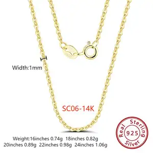 SC Fine Jewelry Colares Custom 925 Sterling Silver 18k 14k Banhado A Ouro Hiphop Cadeia Miani Cuban Link Chain para Homens Mulheres