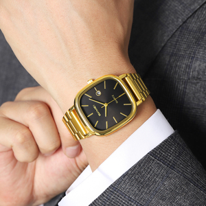 Montre chronographe carrée pour homme, montre-bracelet de luxe en acier inoxydable, montre à quartz étanche 30M - Product Image 1