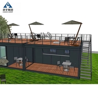 Prix Bas Conteneur Préfabriqué Détachable 20ft 40ft Café Restaurant Bar Luxe Maison Plate à LED