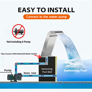 Spillway Pond Cascada <span class=keywords><strong>Alberca</strong></span> Pared <span class=keywords><strong>de</strong></span> pie LED Piscina Cascadas Cortina <span class=keywords><strong>de</strong></span> acero inoxidable Fuente interior con tira <span class=keywords><strong>de</strong></span> luces LED <span class=keywords><strong>de</strong></span> color - Product Image 4