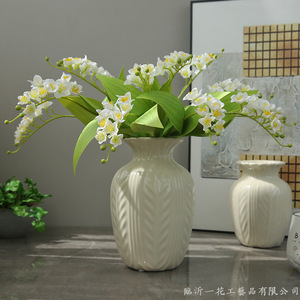 Fleur artificielle en soie Yihua, motif campanule, blanc et rose clair, pour décoration intérieure - Product Image 5