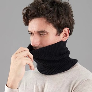 Écharpe cache-cou en tricot côtelé uni <span class=keywords><strong>noir</strong></span> gris marron doux et chaud pour hommes femmes dames en cachemire 100% laine mérinos - Product Image 4
