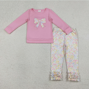Conjuntos de Ropa para Bebés Niñas con Bordado Floral, Lazos y Pantalones con Volantes - Product Image 3