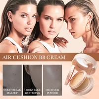 8g+12g SADOER BB Cushion Set, 2-in-1 Natural Beige & Ivory Foundation dengan Bedak Padat, Stok Tersedia untuk Pengiriman Cepat