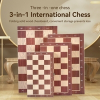 Juego de Ajedrez de Madera de 34 cm con Damas y Backgammon, Tablero Plegable, Juguete Educativo de Viaje Ecológico y Duradero para Niños y Adultos, con Certificación CE