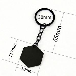 Personnalisation sur mesure, gravure au laser, impression de logo, porte-clés en acier inoxydable, matériau hexagonal vierge, porte-clés en métal - Product Image 2