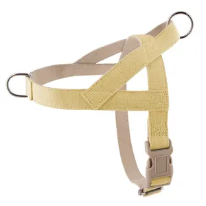 環境にやさしいヘンプペット製品プラスチックバックル付きクイックフィットドッグハーネス - Product Image 1