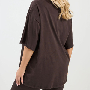 Oversized Boxy Fit <b>T</b> Shirt Breathable Premium Quality Women Solid Color Custom Made <b>T</b> shirt OEM Oversized Heavyweight <b>T</b>-Shirt - Product Image 4