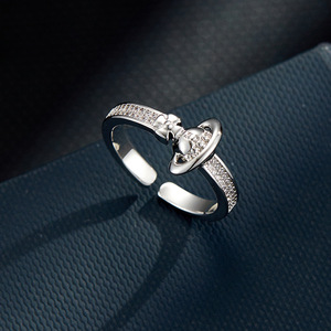 Vivienne Westwood Saturn Open <b>Ring</b> Micro Pave Zircon Adjustable Index <b>Finger</b> <b>Ring</b> Gift Jewelry - Product Image 4