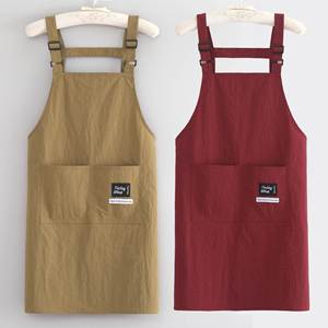 Tablier de cuisine à sangle réglable, logo personnalisé imprimé, couleur unie, polyester, résistant à l'eau et à l'huile, style simple et tendance - Product Image 1
