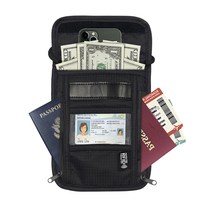 RFID fronde taille carte organisateur famille titulaire cou titulaire voyage passeport carte de crédit téléphone portefeuille Faraday sac pour types femmes