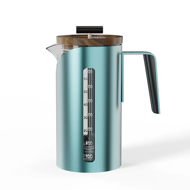 DHPO – machine à café et thé en verre résistant à la chaleur, nouveau modèle avec boîtier en acier inoxydable, presse française 800ml
