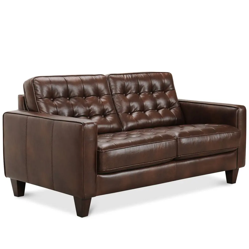 European Living Room Furniture Luxury Love Seat Sectional Genuine Leather Sofa Chocolate Lounge Chair Sofa